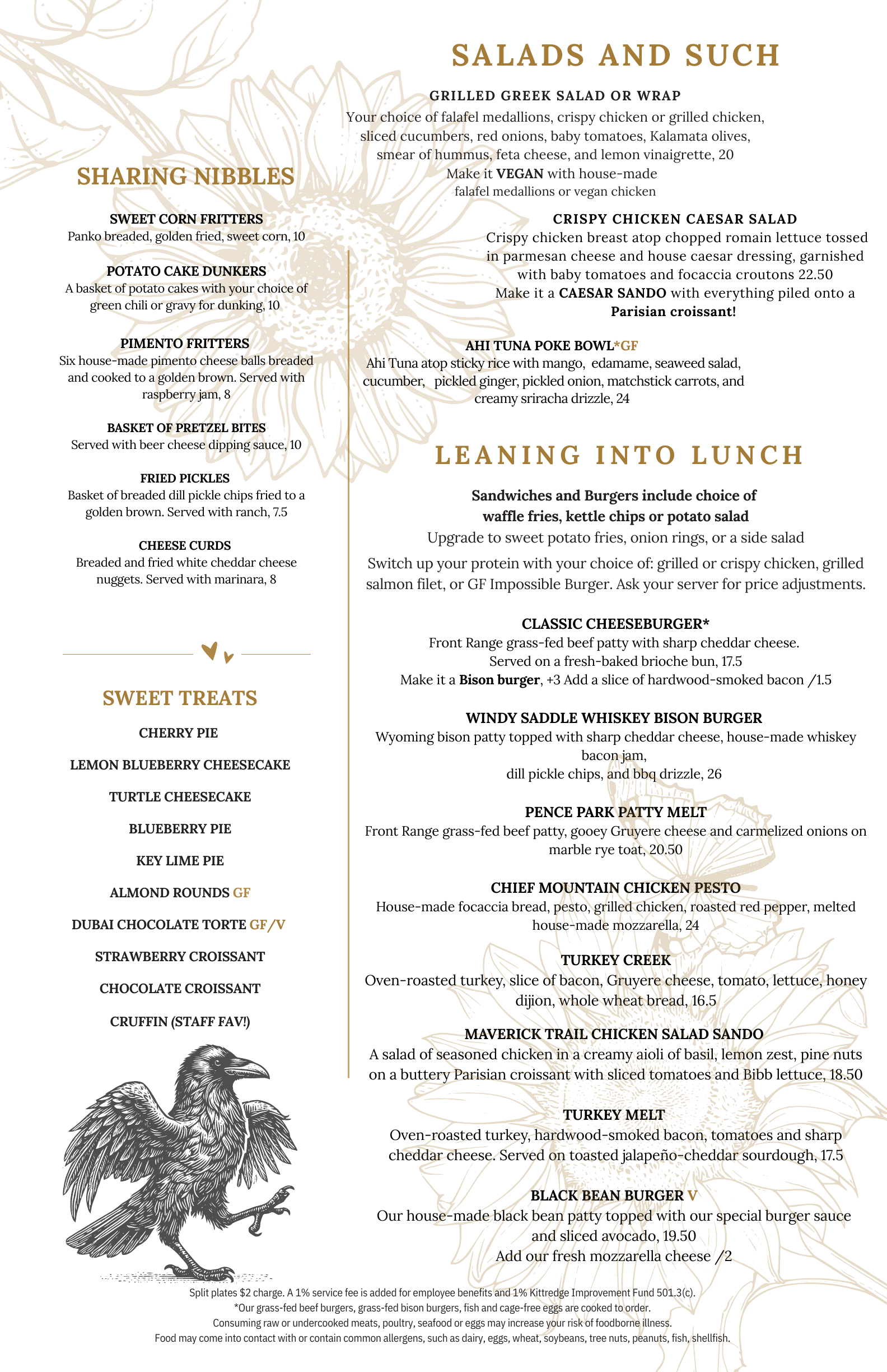 Brunch menu, page 2